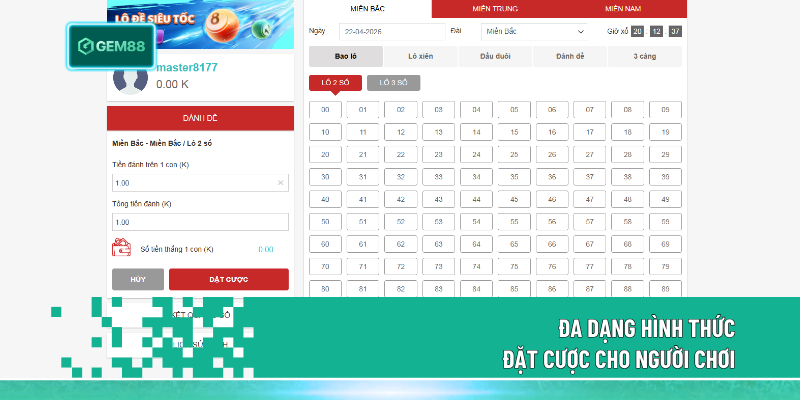 Đa dạng hình thức đặt cược cho người chơi